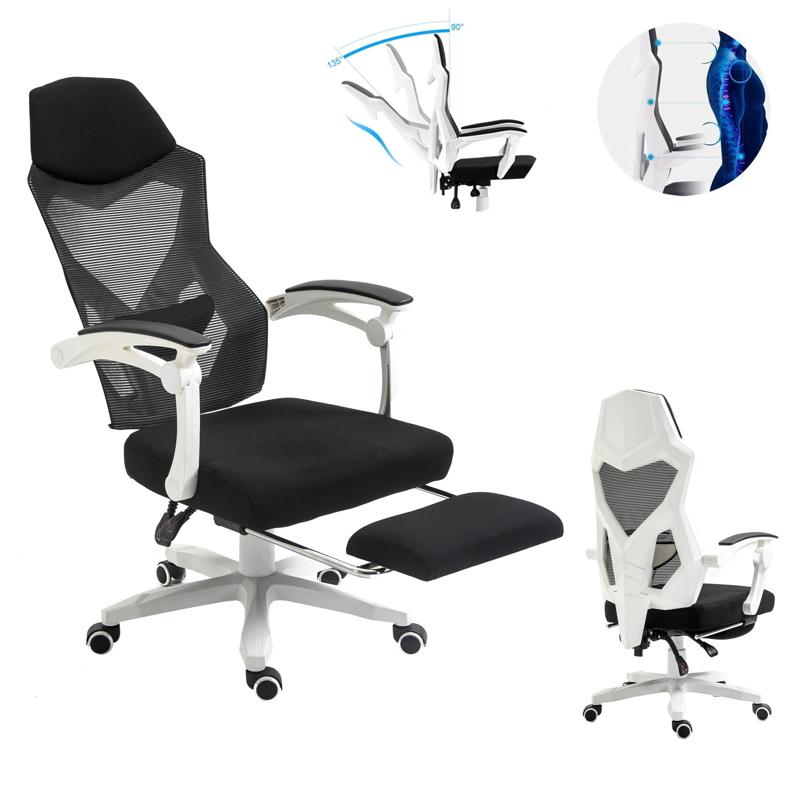 Ergonomic Office Chair High Back Adjustable Mesh Recliner Chair