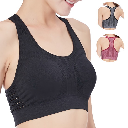 SEMATH Supportive Cross Back Padded Sports Bra Running/Fitness/Gym/Yoga 