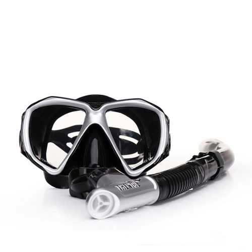 Silicone Snorkel Mask Set Anti-Fog Scuba Diving Goggles Swimming Glasses