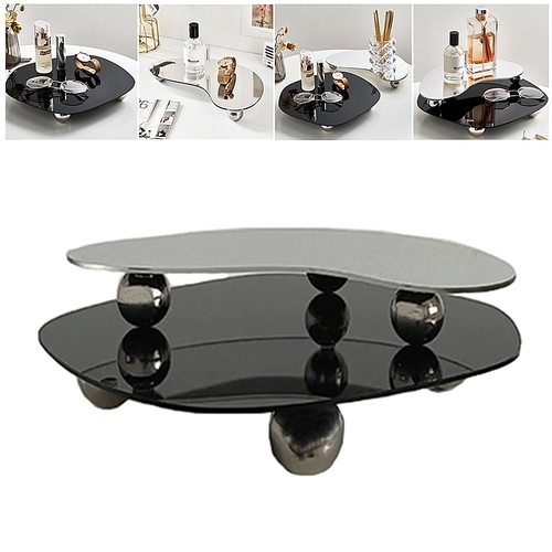 Acrylic Decorative Tray Candle Stand Cup Stand Jewel Display Living Room Bedroom Bathroom Set of 2