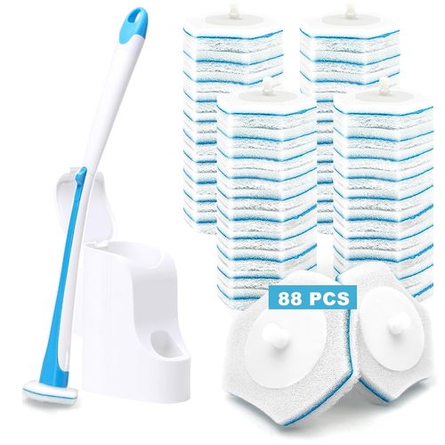 DALIPER Disposable Toilet Brush with 88PCS Refills Wall Mounted Toilet Bowl Cleaning System