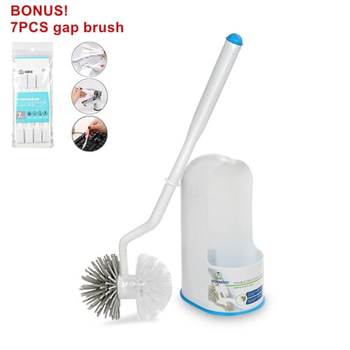 BOOMJOY Toilet Brush and Holder Double-Headed Toilet Brush
