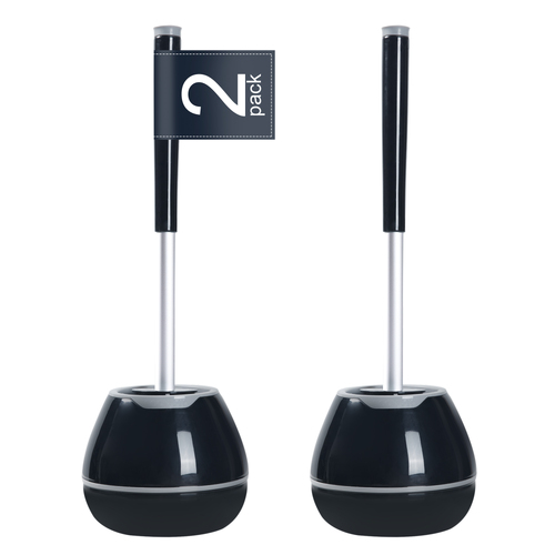 2PCS Toilet Brush and Holder Set Silicone Antibacterial Bristles Bathroom Cleaning Bowl Brush Kit