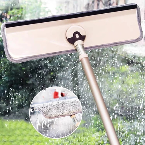 BOOMJOY Window Squeegee Cleaning Tool with Wiper Car Indoor Outdoor High Windows