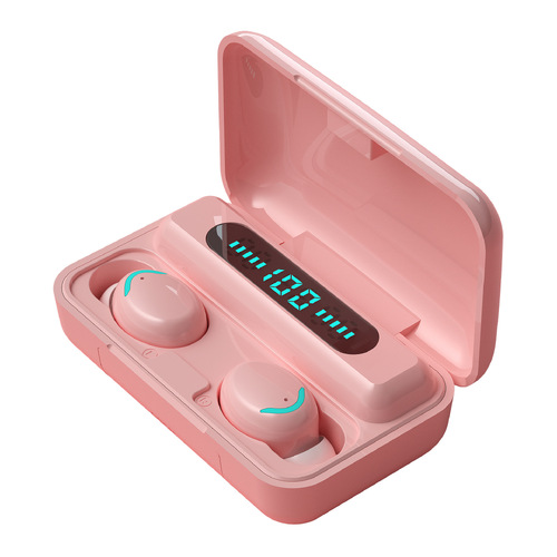 Portable Bluetooth 5.1 Wireless Earbuds Headphone Smart Touch Control Digital LED Intelligence Display Pink