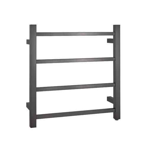 Electric Heated Towel Rack Wall Mounted Towel Rail 4 Bars Square Brushed Gun Metal Grey