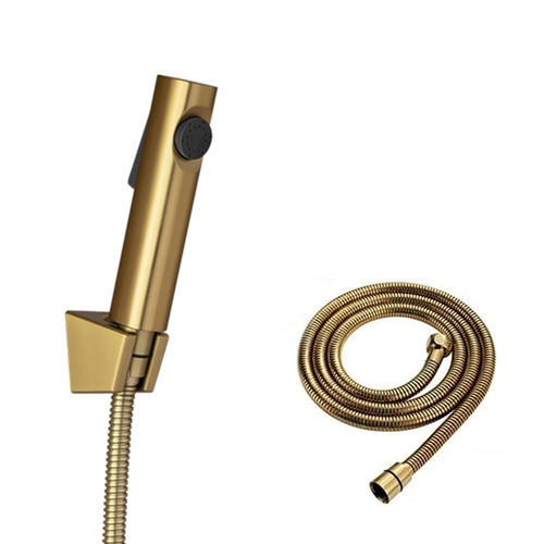 Toilet Bidet Spray Kit Hand Held Shower Head Brushed Yellow Gold