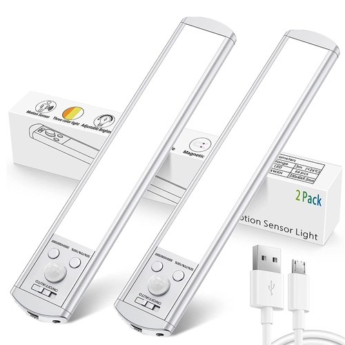 Aluminium 23CM 66 LED Under Cabinet Light Motion Sensor Wardrobe Closet Stairs Light Cupboard Lamp Wireless Magnetic Light