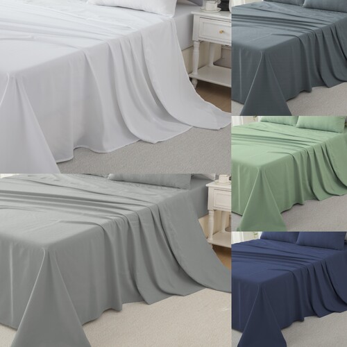 Premium Cotton Twill Flat Sheet 100% Cotton Single/King Single/Double/Queen/King/Super King