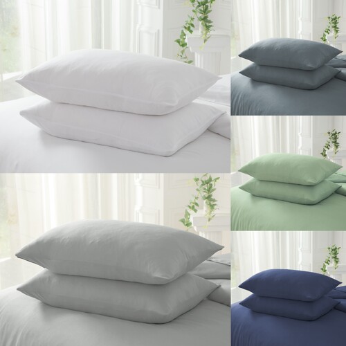2PCS Premium Cotton Twill Pillowcase 100% Cotton, Soft, Breathable & Durable