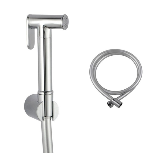 Toilet Bidet Spray Kit Brass Hand Held Shower Head with 1.2m PVC Water Hose Chrome