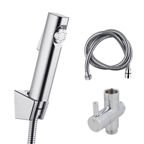 Toilet Bidet Spray Kit Hand Held Shower Head with Diverter Tap Chrome
