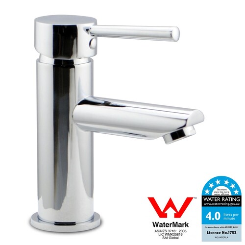 WELS Round Solid Brass Chrome Basin Mixer Tap Vanity Tap Bathroom Sink Faucet