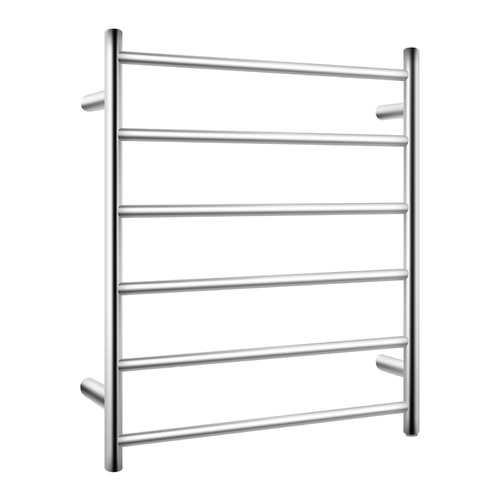 Electric Heated Towel Rack Wall Mounted Towel Rail 6 Bars Round Chrome