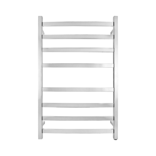 Electric Heated Towel Rack Wall Mounted Towel Rail 8 Bars Square Chrome