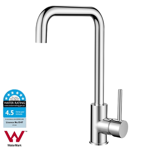 WELS Kitchen Sink Mixer Tap Gooseneck 360? Swivel Spout Kitchen Faucet Round Chrome