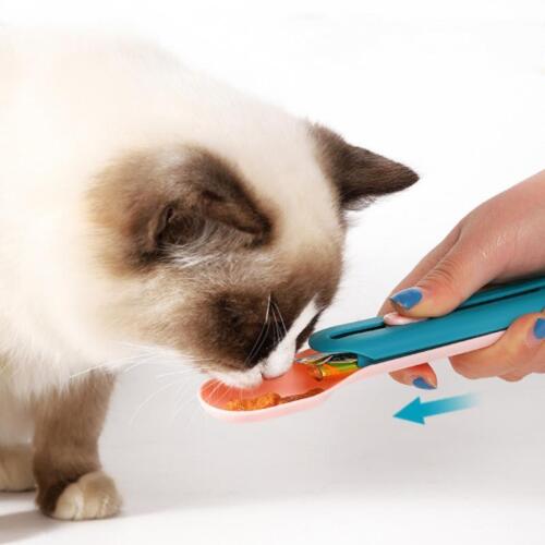 Cat Dog Strip Squeezer Pet Feeding Spoon Liquid Food Feeder Eating Supplies AU