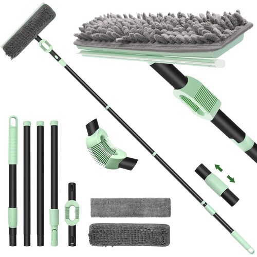 Window Squeegee for Home Cleaning 2-in-1 Car Windshield Washer Kit with Extension Pole 187CM