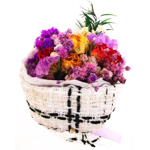 Mini Handmade Dried Flower Bouquet Car Air Vent Clip Fridge Magnet Wedding Brooch Home Decor Event Gift