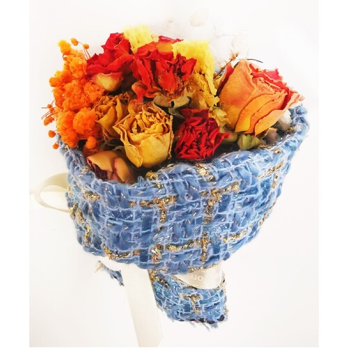 Mini Handmade Dried Flower Bouquet Car Air Vent Clip Fridge Magnet Wedding Brooch Home Decor Event Gift