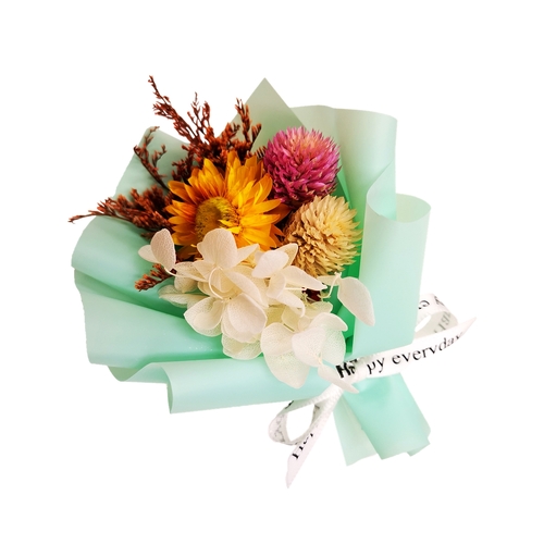 Mini Handmade Dried Flower Bouquet Car Air Vent Clip Fridge Magnet Wedding Brooch Home Decor Event Gift