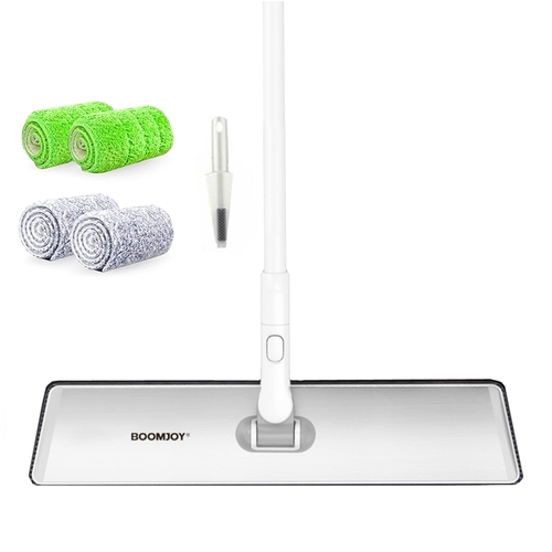 BOOMJOY Large Flat Mop Microfiber Floor Mop 50cm Lightweight Aluminum Head for Hardwood Laminate Tile 5 Pads