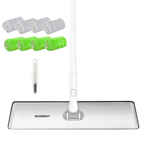 BOOMJOY Large Flat Mop Microfiber Floor Mop 50cm Lightweight Aluminum Head for Hardwood Laminate Tile 9 Pads