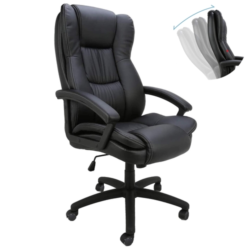 Ergonomic Office Chair Computer Executive Chairs Recliner PU Leather Work Seat