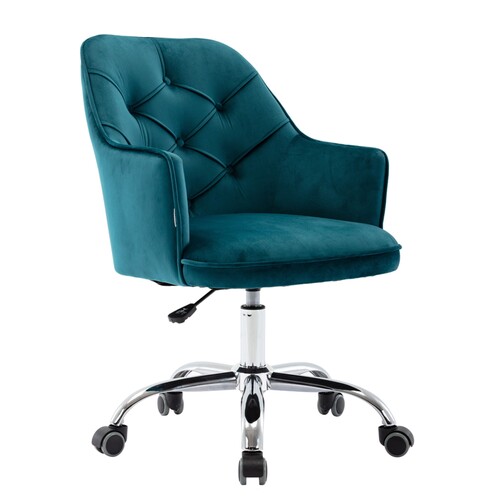 Velvet Home Office Chair Modern Velvet Swivel Desk Chair Height Adjustable Armchair Furniture