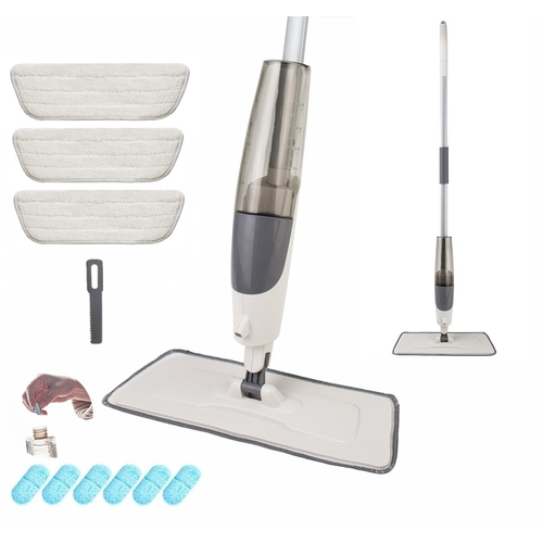 Spray Mop Flat Mop Wipe Dust Mop 360 Swivel Cleaning Mop 4 Pads