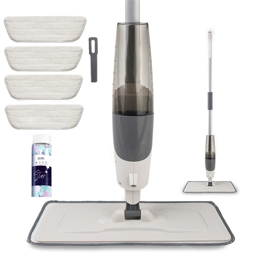 Microfiber Spray Mop Flat Mop Floor Cleaning Mop with One Bottle Floor Cleaner Tablets