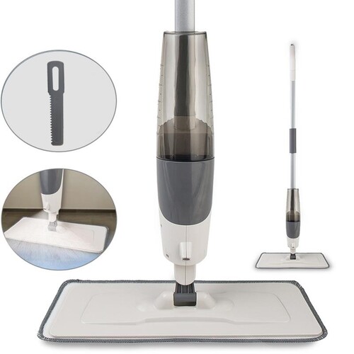 Dolanx Microfiber Spray Mop Flat Mop Wipe Dust Mop 360 Swivel Cleaning Mop for Home Kitchen
