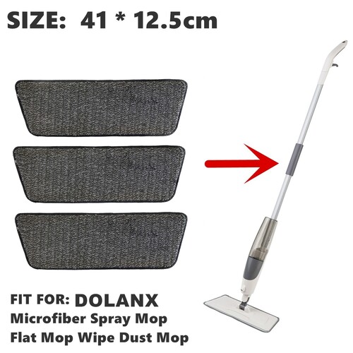 3PCS DOLANX Mop Pads Refills Microfiber Cleaning Pads Excellent for Deep Clean