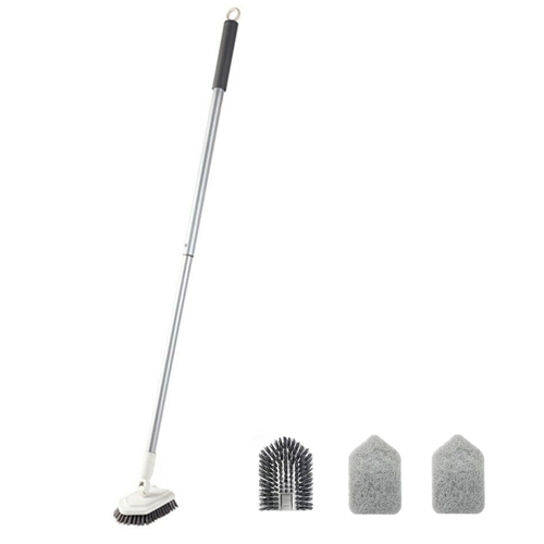 Extendable Tile and Tub Brush Shower Cleaning Brush Stiff with Bristles Scrub Brush Scrubber Head