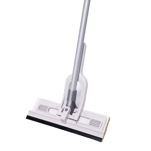 DOLANX Sponge Mop with Water Squeegee Eco Friendly Degradable Sponge Long Handle Mop