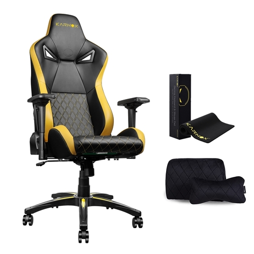 KARNOX Gaming Chair Ergonomic Office Chair PU Leather 4D Armrests Recliner Chair Legend Series Yellow