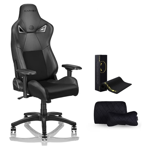 KARNOX Gaming Chair Ergonomic Office Chair PU Leather 4D Armrests Recliner Chair Black Suede