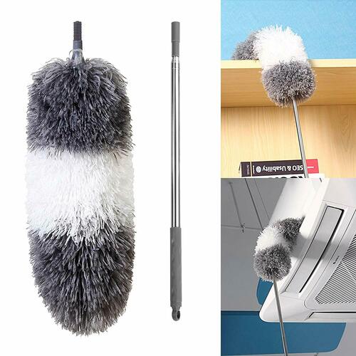 BOOMJOY L7P Microfiber Telescoping Duster Extendable Stainless Steel Pole Washable Head