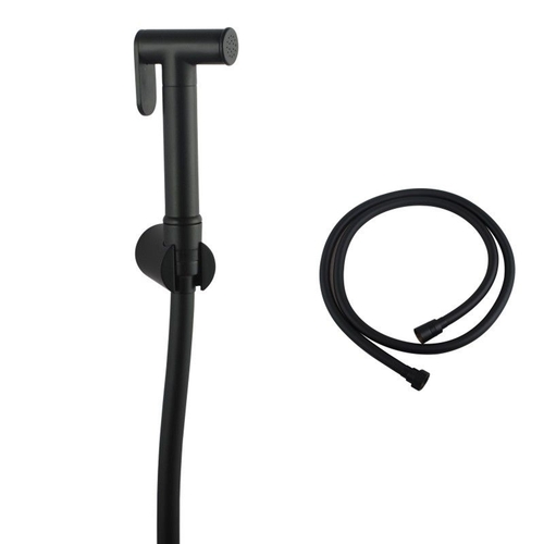Toilet Bidet Spray Kit Brass Hand Held Shower Head with 1.2m PVC Water Hose Matt Black