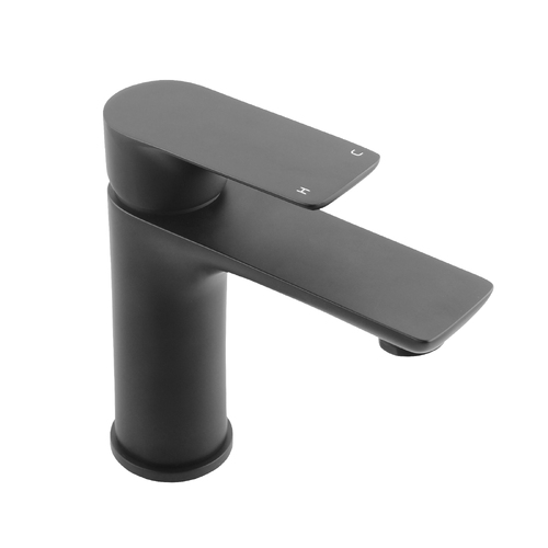 WELS Solid Brass Basin Mixer Tap Bathroom Sink Faucet Matt Black