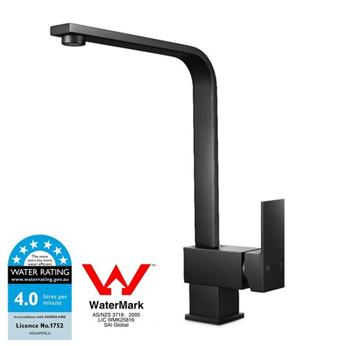 WELS Kitchen Sink Mixer Tap  Solid Brass 360?Bar Sink Faucet Black