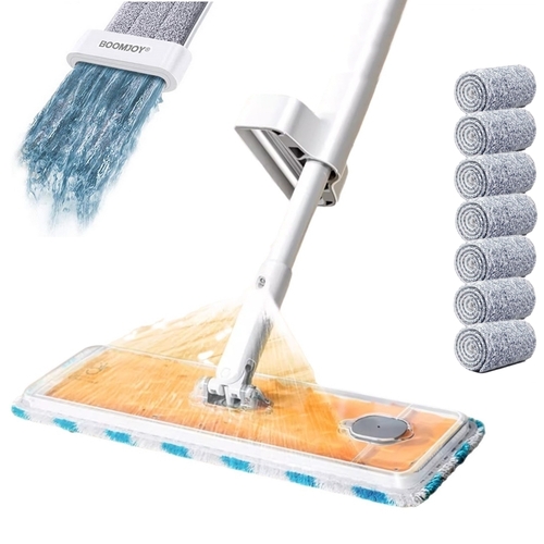 BOOMJOY P22 Spray Mop Self Wringing Flat Mop Hands-Free Microfiber Floor Cleaning Mop 8 Pads