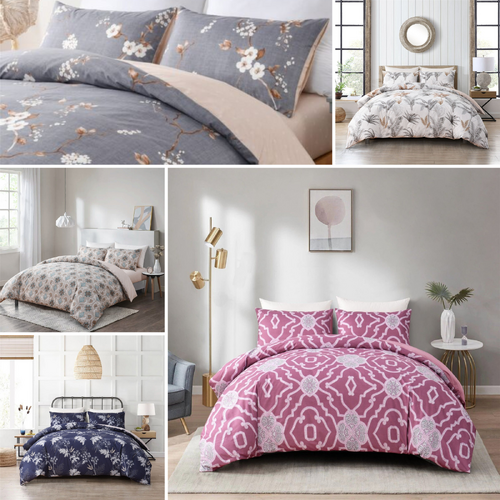 4 Piece Quilt Cover Set Single/Double/Queen/King/Super King Duvet Cover Set