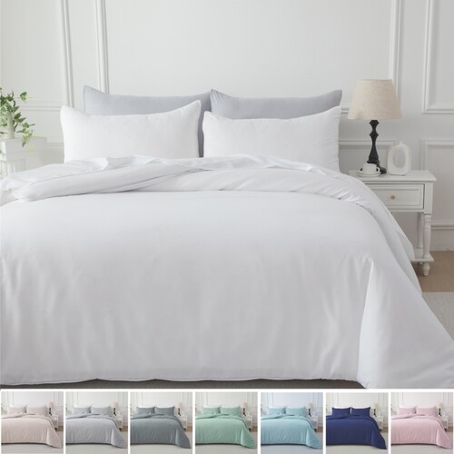 Quilt Cover Set Duvet Doona Cover Zipper Closure 3 Piece Soft Microfiber Bedding Set