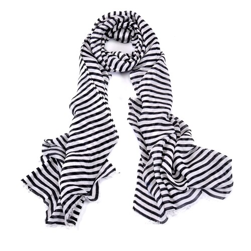 Women Fashion Accessary Naval/Street/Classic Black Strips Scarf/Shawl/Wrap
