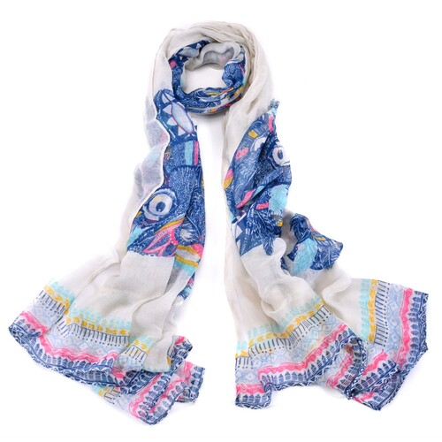 Women Fashion Accessory Bohemia/Vibrant Designer Owl Print Everyday Scarf