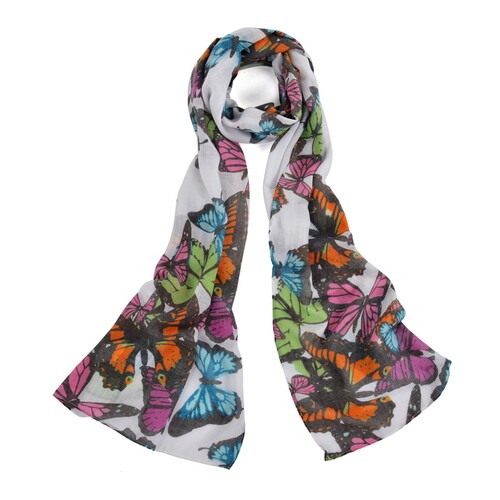 Women Fashion Scarf Lightweight Wrap Shawl Butterfly Print