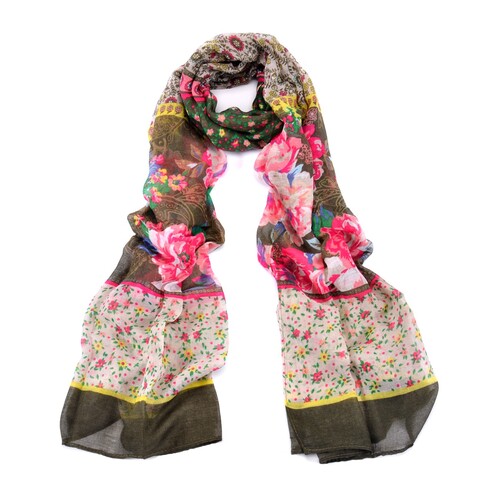 Women Fashion Accessory Bohemia/Artsy Large & Small Floral + Paisley Scarf