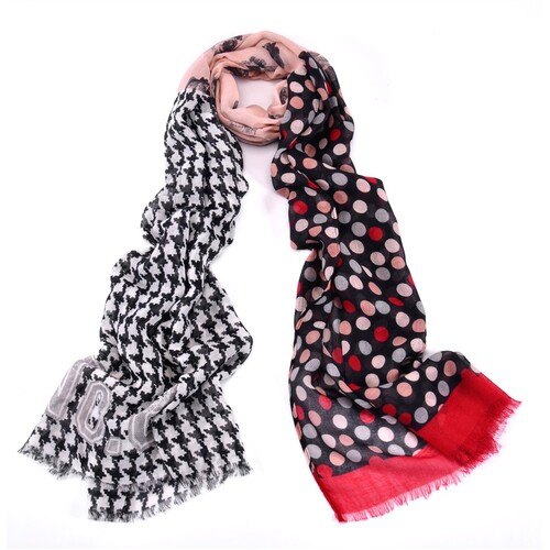 Women Fashion Accessory Eclectic Style Romantic Spotted/Houndstooth/Floral Scarf