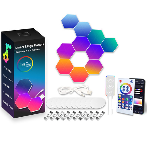 Wifi LED Hexagon Light RGB Panel Light Smart Wall Light Music Sync Remote Control